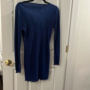 Mini shirt dress plisse